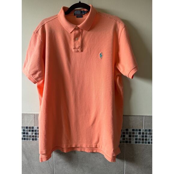 Polo by Ralph Lauren Cotton Peach Polo Shirt SZ XL - Picture 1 of 4